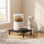 OPNICE wooden pet feeder station reducing neck strain for small dogs