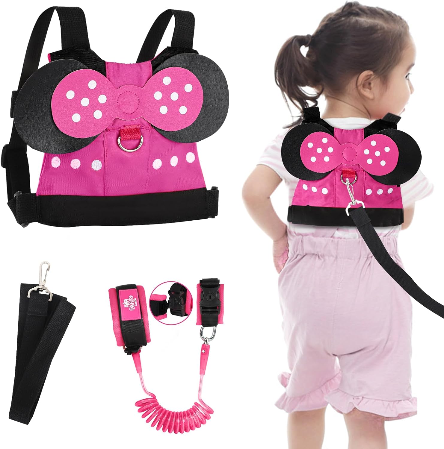 Lehoo Castle Toddler Leash Pink Minnie Mouse front view