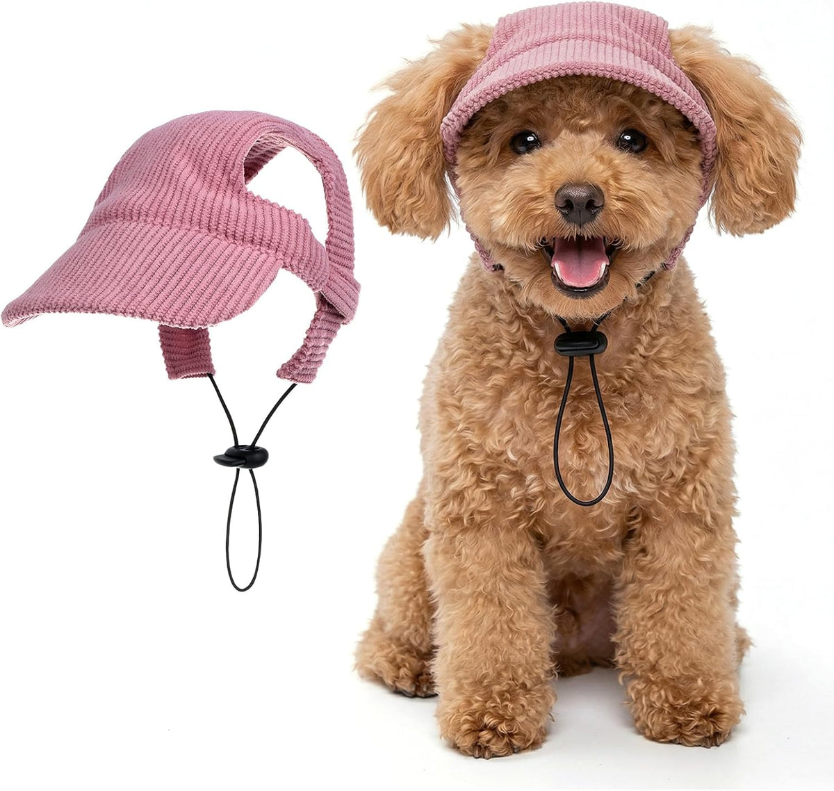 Rbenxia dog sun hat pink small front view pet accessory