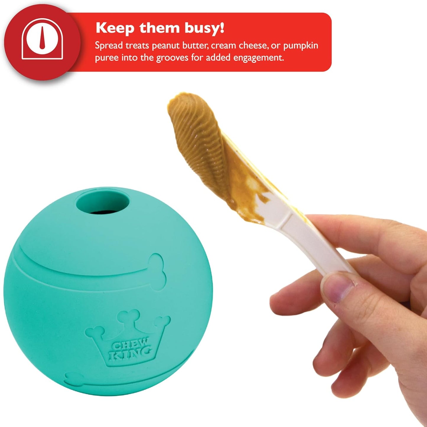 Chew King fetch ball with treat inside for dogs