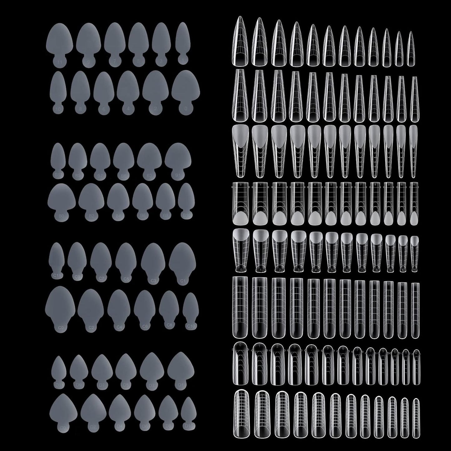 NMKL38 288 Pieces French Silicone Sticker Dual Form Set front view