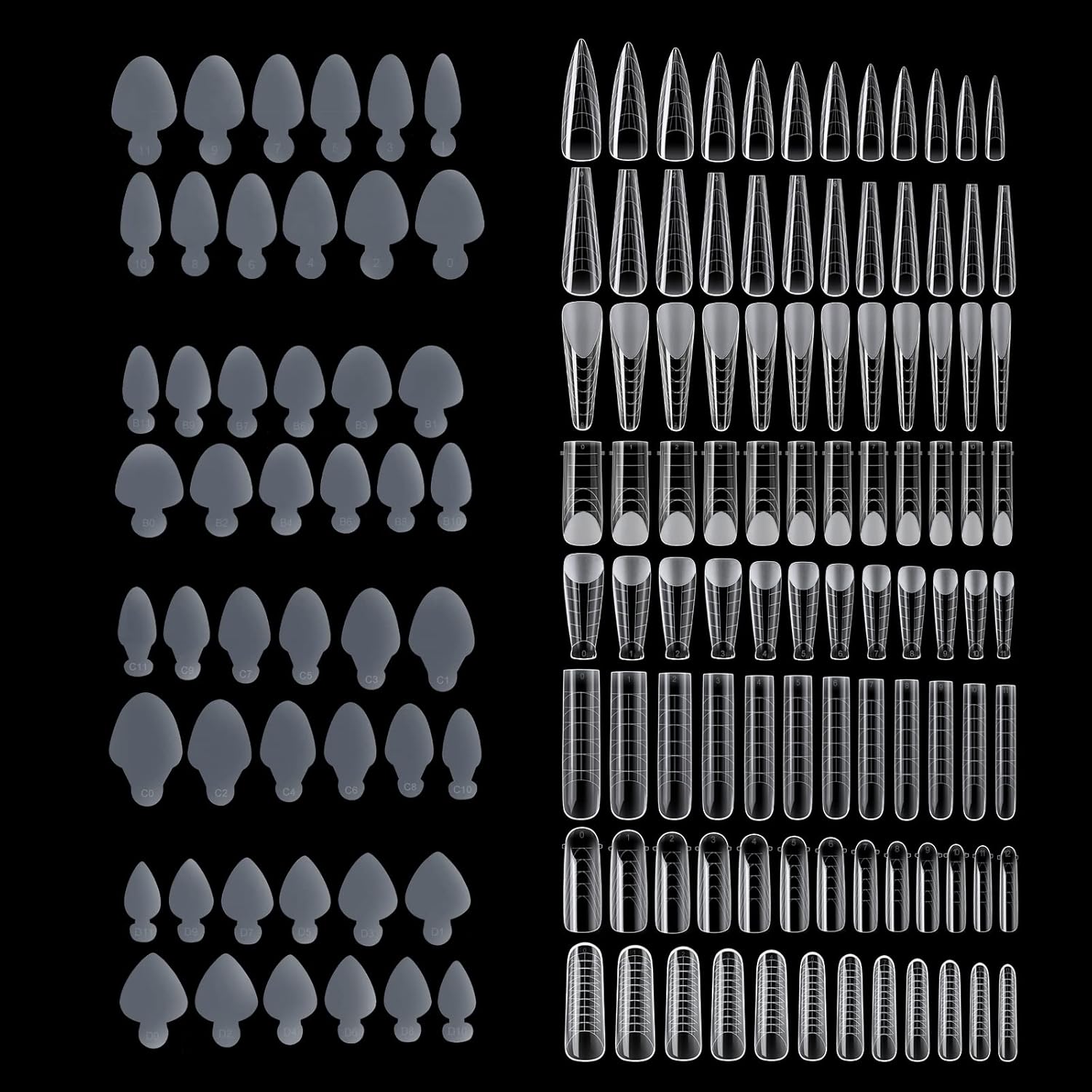 NMKL38 288 Pieces French Silicone Sticker Dual Form Set front view