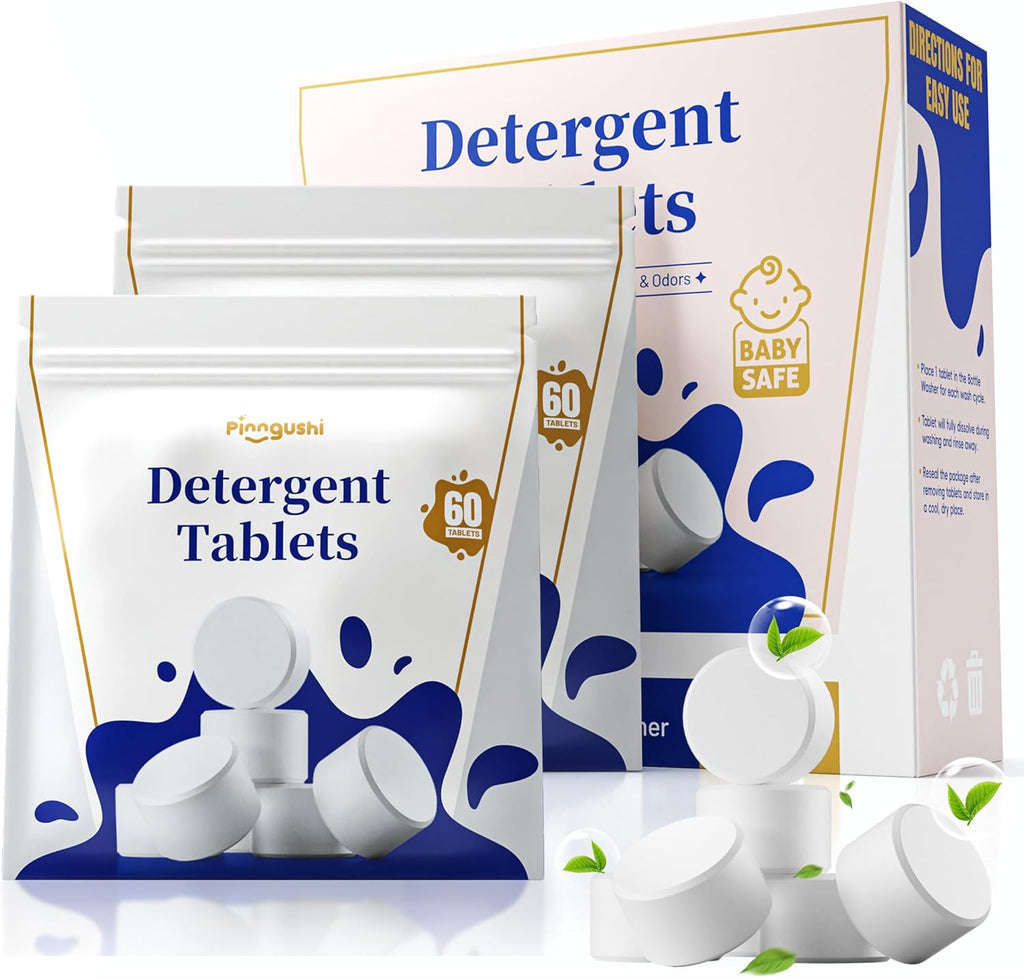 Momcozy detergent tablets bottle washer 120 count front view
