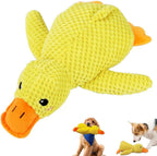 Generic yellow duck calming dog toy front view