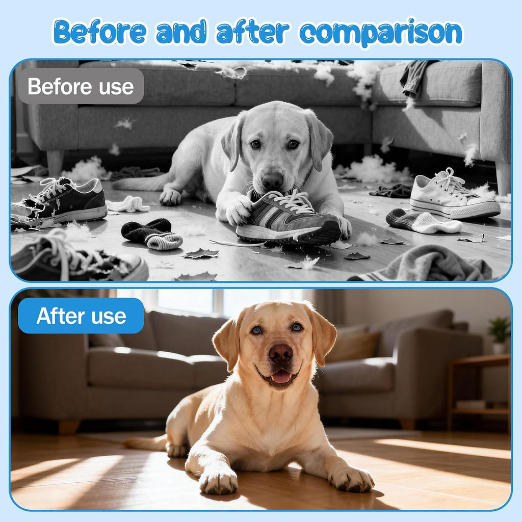 Close up of QHZ alcohol-free dog spray bottle label