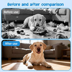 Close up of QHZ alcohol-free dog spray bottle label