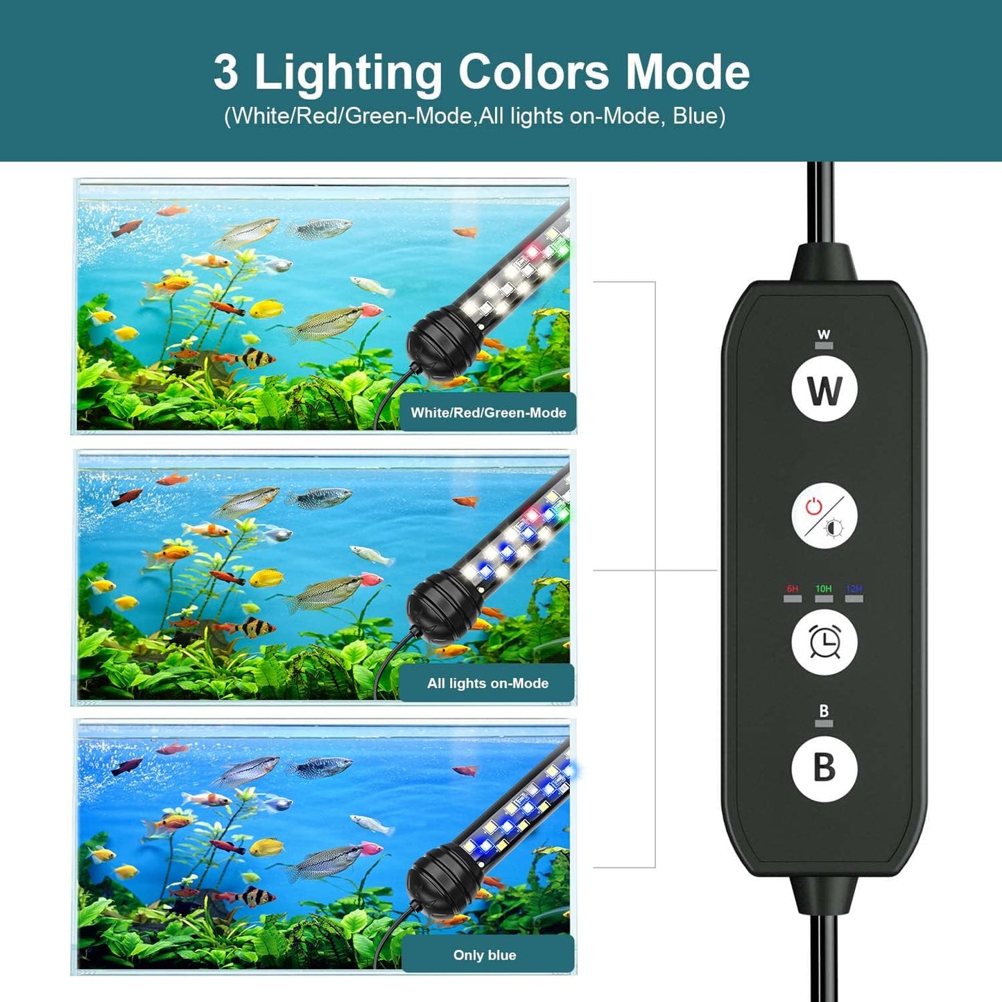 Seaoura aquarium light remote control showing timer settings