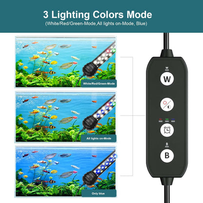 Seaoura aquarium light remote control showing timer settings