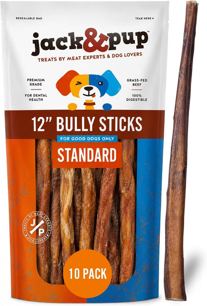 Jack&Pup 6 Inch Standard Bully Sticks for Dogs (25 Pack) Odor Free Bully Sticks for Large Dogs, All Natural Beef Pizzle Sticks - Image 12