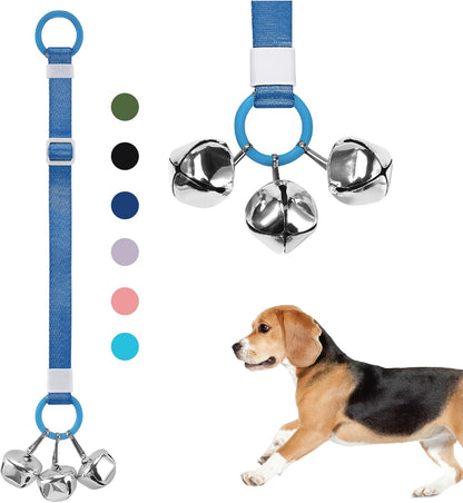SVD.PET navy blue dog door bell hanging on a door knob
