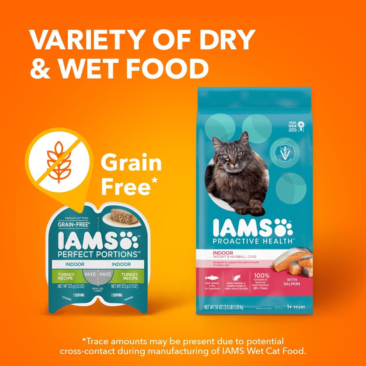 IAMS Perfect Portions Indoor Adult Grain Free Wet Cat Food Pate, Turkey and Salmon Recipe, 2.6 oz. Twin-Pack Trays (12 Count, 24 Servings) (Pack of 2) - Image 9