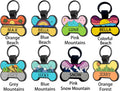 Custom engraved silicone pet ID tag back view with contact details