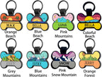 Custom engraved silicone pet ID tag back view with contact details