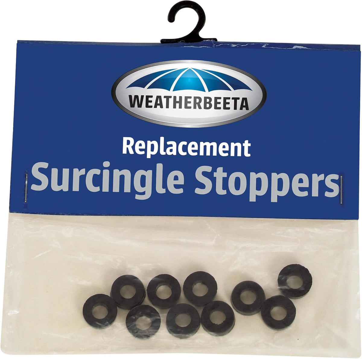 WeatherBeeta Rubber Surcingle Stoppers front view black 10 pack