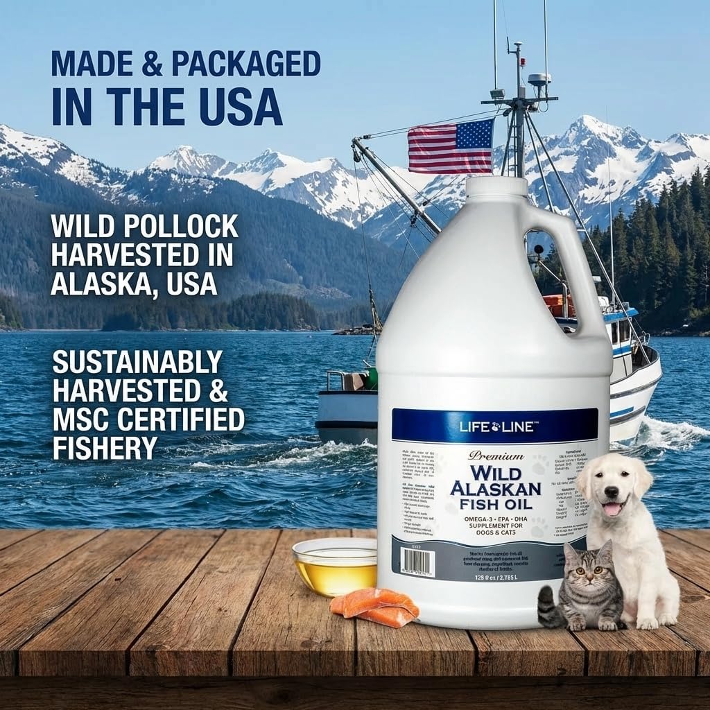 Triple filtered natural fish oil for feline and canine health