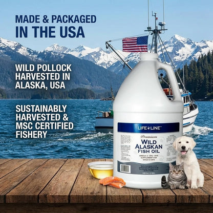 Triple filtered natural fish oil for feline and canine health