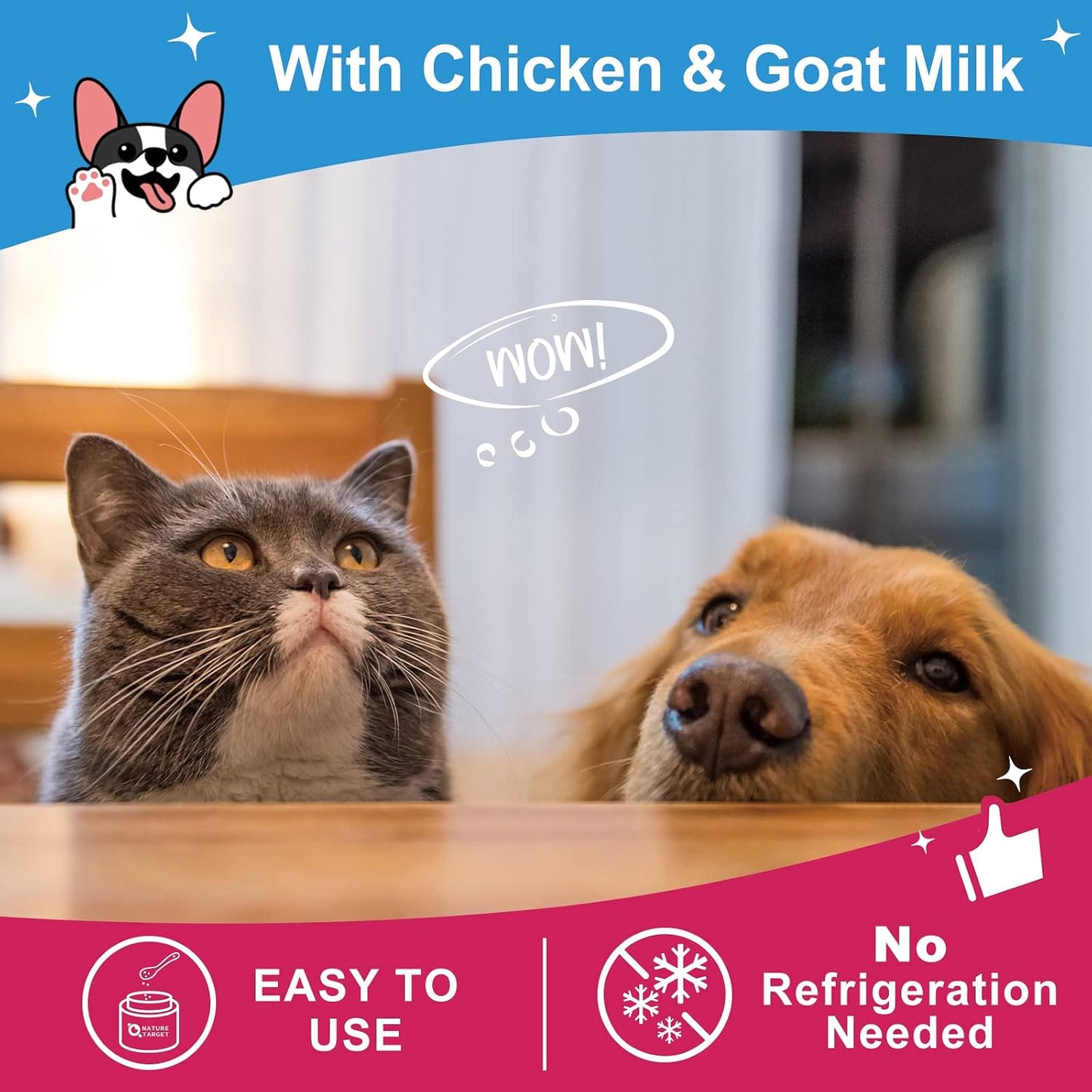 Back label of Nature Target USA imported dog vitamins