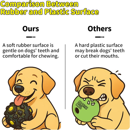 Close up of dental cleaning nubs on JoyBruko dog ball