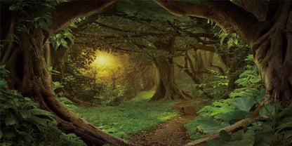 AWERT Psychedelic Forest Terrarium Background front view featuring high definition green rainforest imagery.
