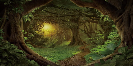 AWERT Psychedelic Forest Terrarium Background front view featuring high definition green rainforest imagery.