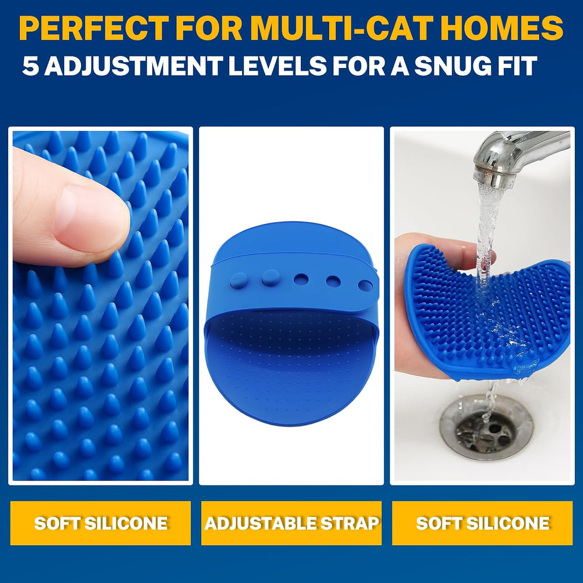 HGEKLIZV five piece cat brush kit layout showing the complete packaging contents