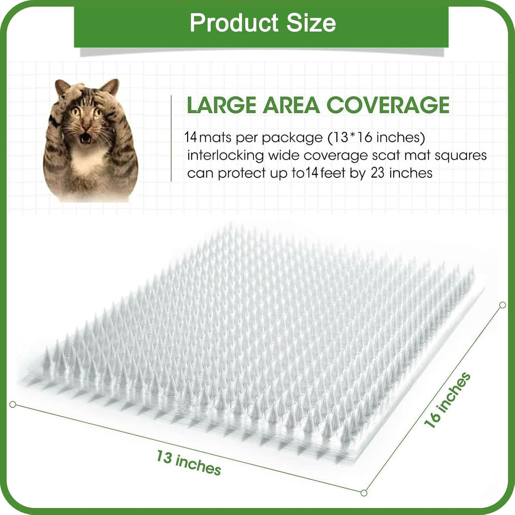 Garden usage of Aocoray cat spike mats protecting green plants