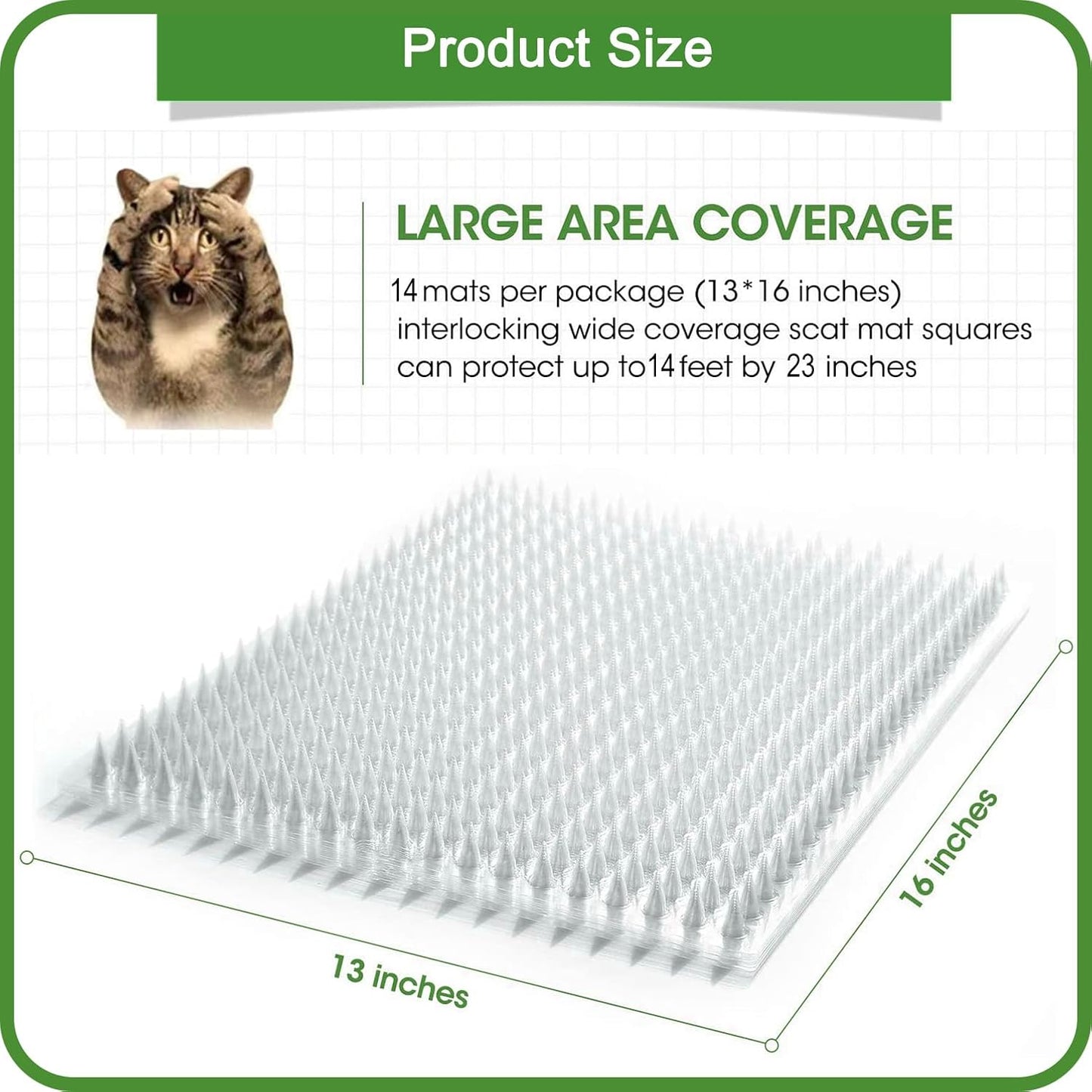 Garden usage of Aocoray cat spike mats protecting green plants