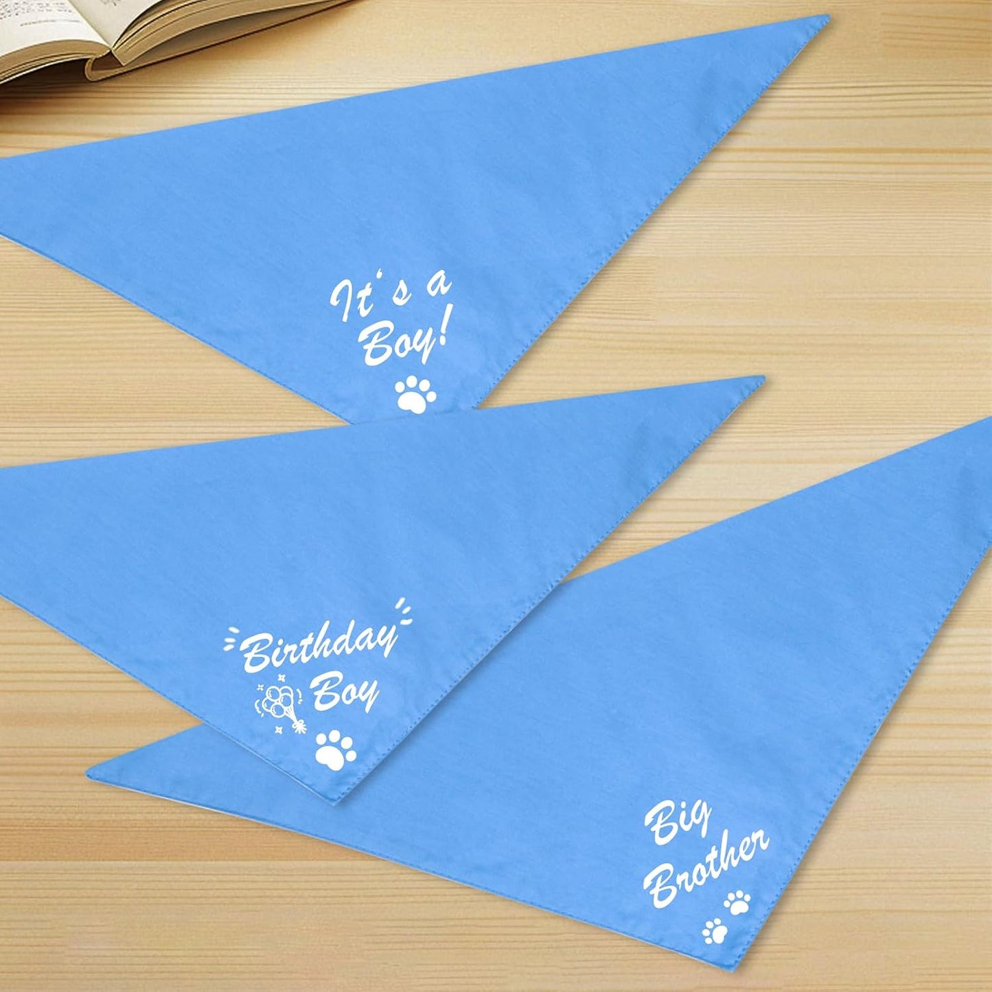 Solid blue cotton fabric detail of Agroon dog bandana