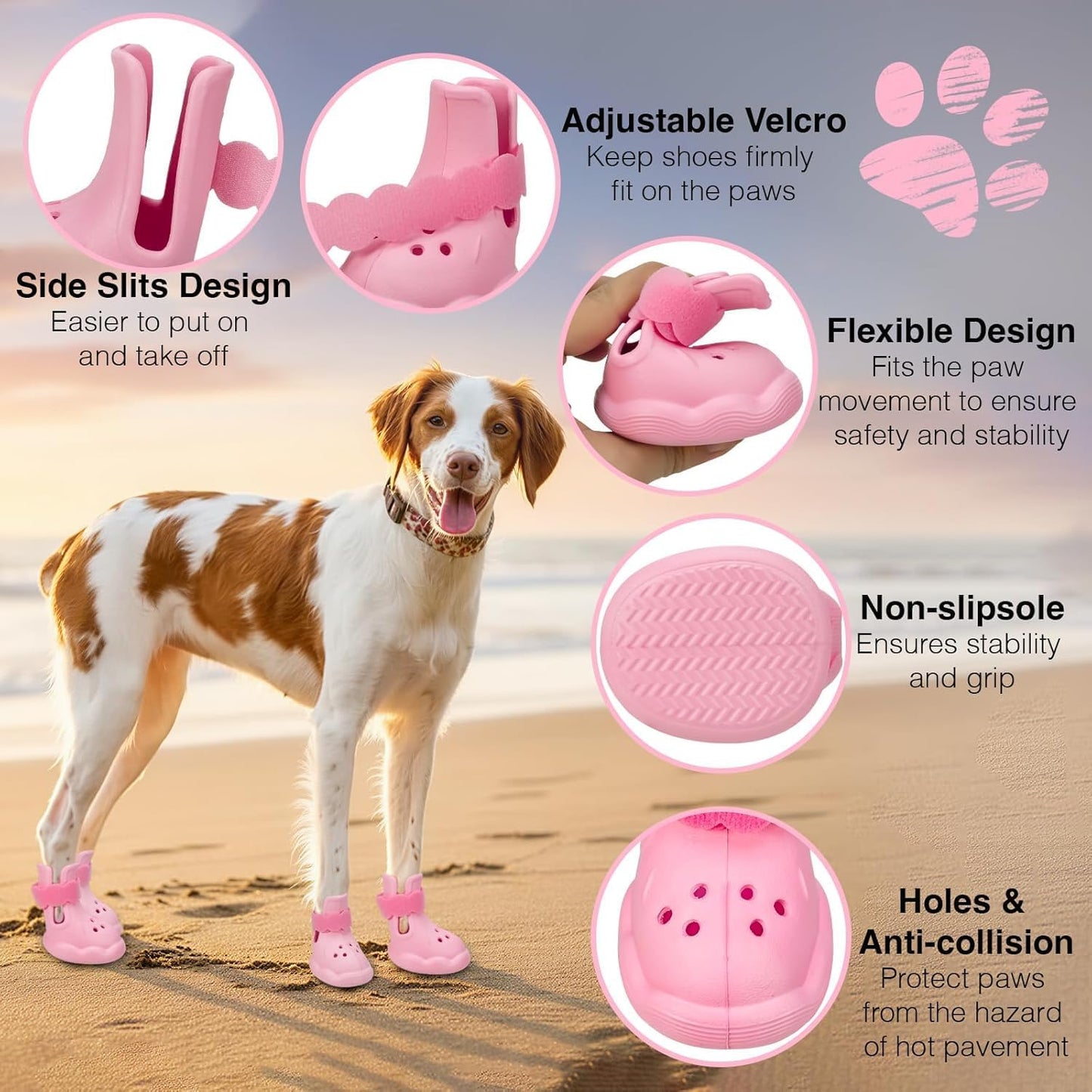 Close up of Qxapa dog bootie non-slip sole design