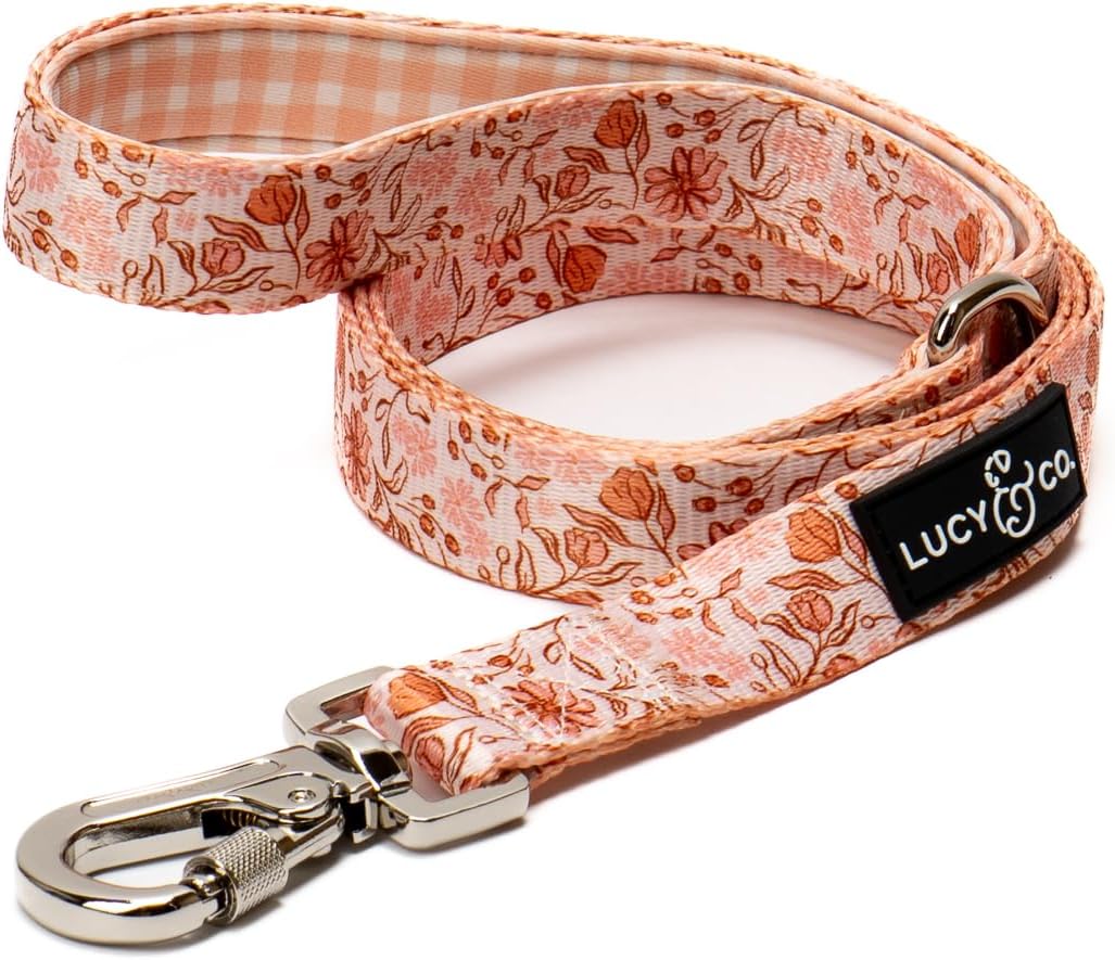 Lucy & Co. Designer Dog Leash - Pet Accessories - Thick Dog Leash - Padded Handle for Comfort - Among The Wildflowers - 5 Foot (Purple Floral, Small) - Image 9