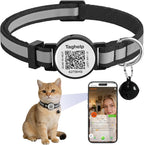 Reflective AirTag Cat Collar, Integrated Cat Collar with Air Tag Holder and Bell, Breakaway with QR Code Name Tag,Safety Elastic Band Cat Collars for Girl Boy Cats, Kittens and Puppies (Blue) - Image 13