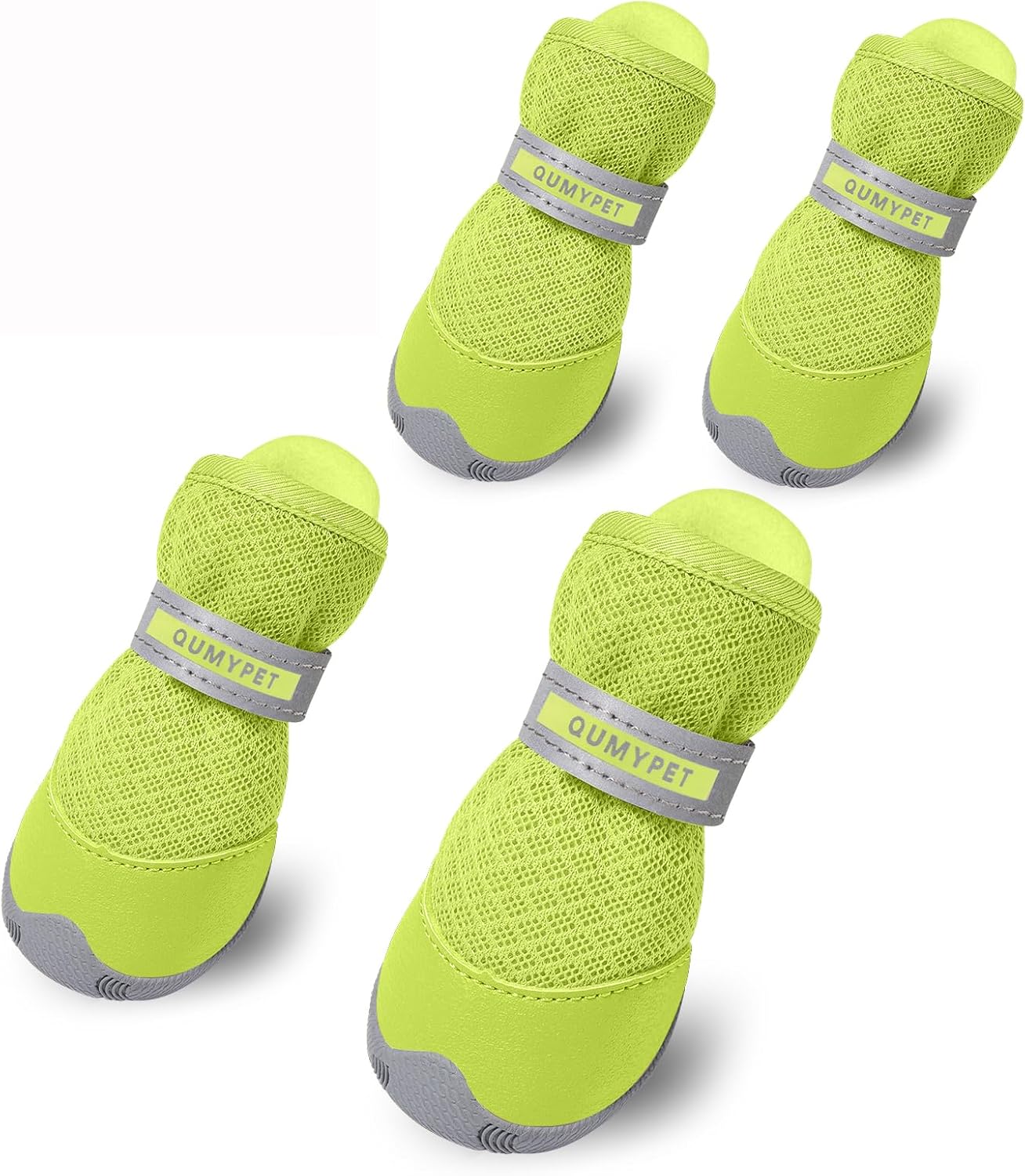 QUMY 4PCS Dog Shoes for Small Dogs, Hot Pavement Summer Puppy Dog Boots & Paw Protectors with Soft Anti-Slip Rubber Sole, Mesh Breathable Dog Booties for Hardfloors, Walking Running Pink Size 2 - Image 10