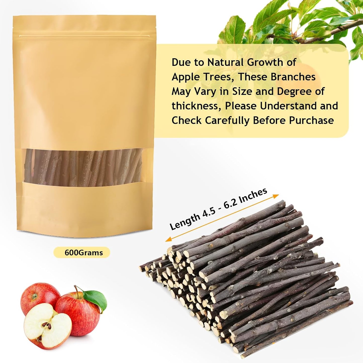 Natural wood grinding chew treats package contents for rabbits and hamsters