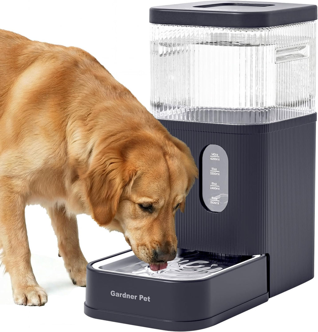 Gardner Pet premium imported black automatic water dispenser for medium and large dogs.
