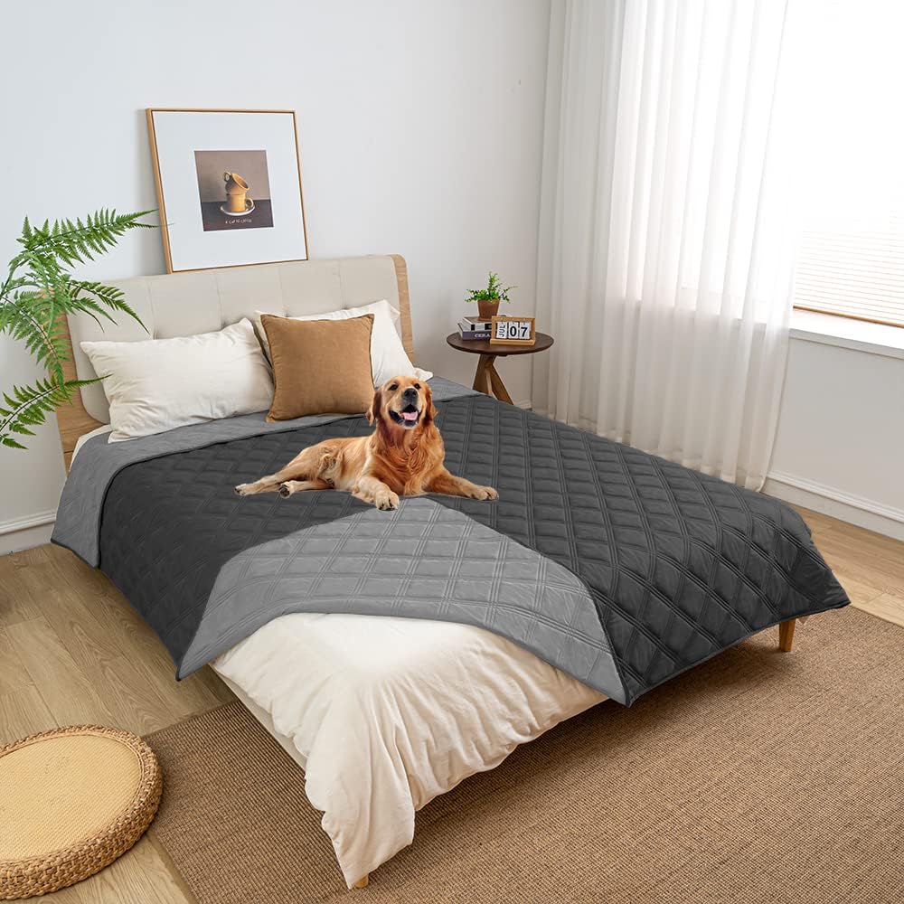 Folded Fuguitex washable pet protector cover highlighting the premium fabric thickness and dual sided reversible layout.