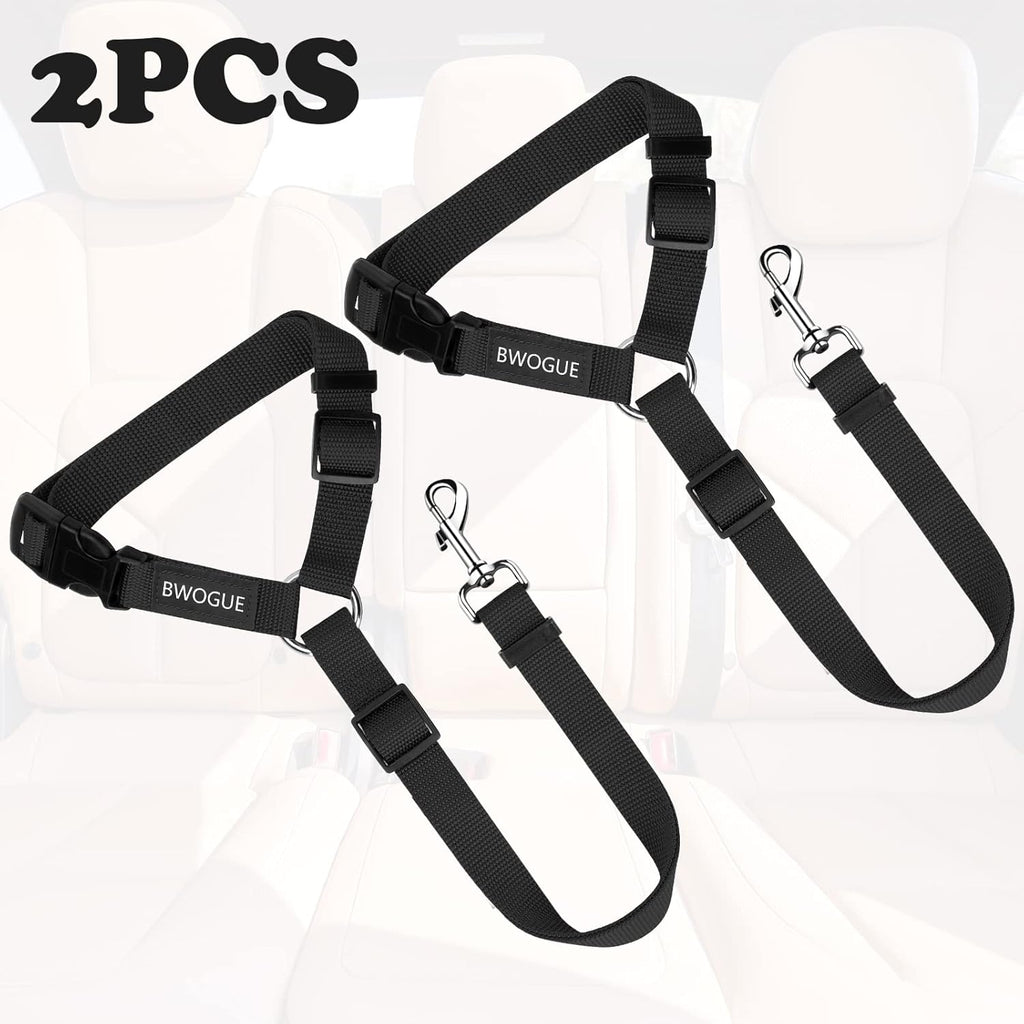 Bwogue adjustable nylon pet car restraint black