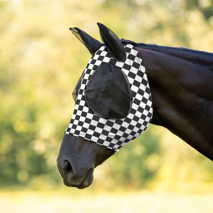 Jeffers Lycra Horse Fly Mask w/Ears, Full Size - Breathable Lightweight Snug Fit Horse Face Covering, Mesh Eyes & Ears, Forelock Hole, UV Protection, Pasture & Riding Summer Apparel - Party Cheetah - Image 9
