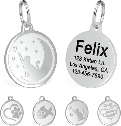 Ultra Joys Engraved Cat Name Tags Personalized - Stainless Steel Name Tag Pet Identification - Small Dog ID Tags Personalized for up to 4 Lines of Text - Pet ID Tags for Cat Collar - Pirate - Image 10
