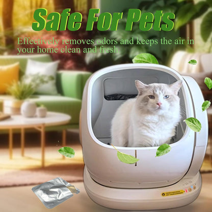 Side angle of the authentic imported cat litter box deodorant gel box