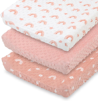 The Peanutshell Baby Changing Pad Covers Girl front view in packaging
