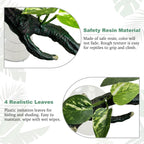 Artificial reptile tank decoration with leaves