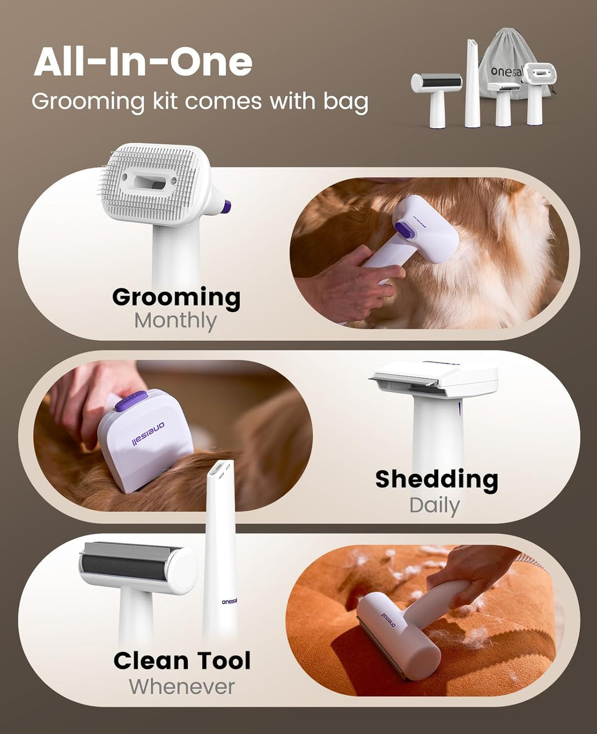 Oneisall pet hair vacuum canister close up highlighting the 1.5 Liter detachable dust box