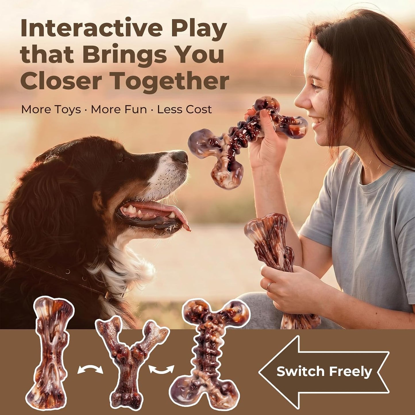 Scale comparison of Kseroo XL dog chew bones for 25 to 90 pound dogs