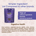 Close up view of Get Naked chicken flavor functional dental sticks for canine gut health