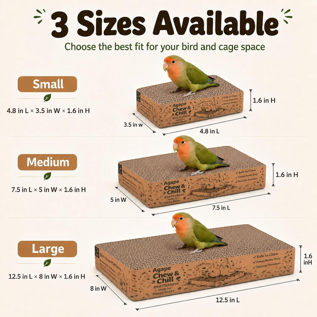 Agape cage mounted paper perch accessory for small to medium birds.