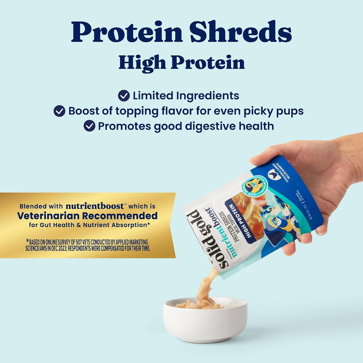 Solid Gold dog food meal topper pouch packaging