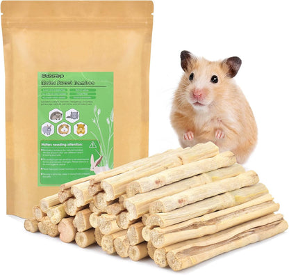 Bissap 250g/0.5Ib Sweet Bamboo Chew Sticks for Rabbits, Bunny Molar Treats Snack for Small Animals Hamster Chinchilla Guinea Pigs Rabbit Squirrel Natural Teeth Grinding Toys - Image 9