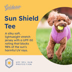 Gold Paw UV protection dog shirt showing stretchy fabric texture