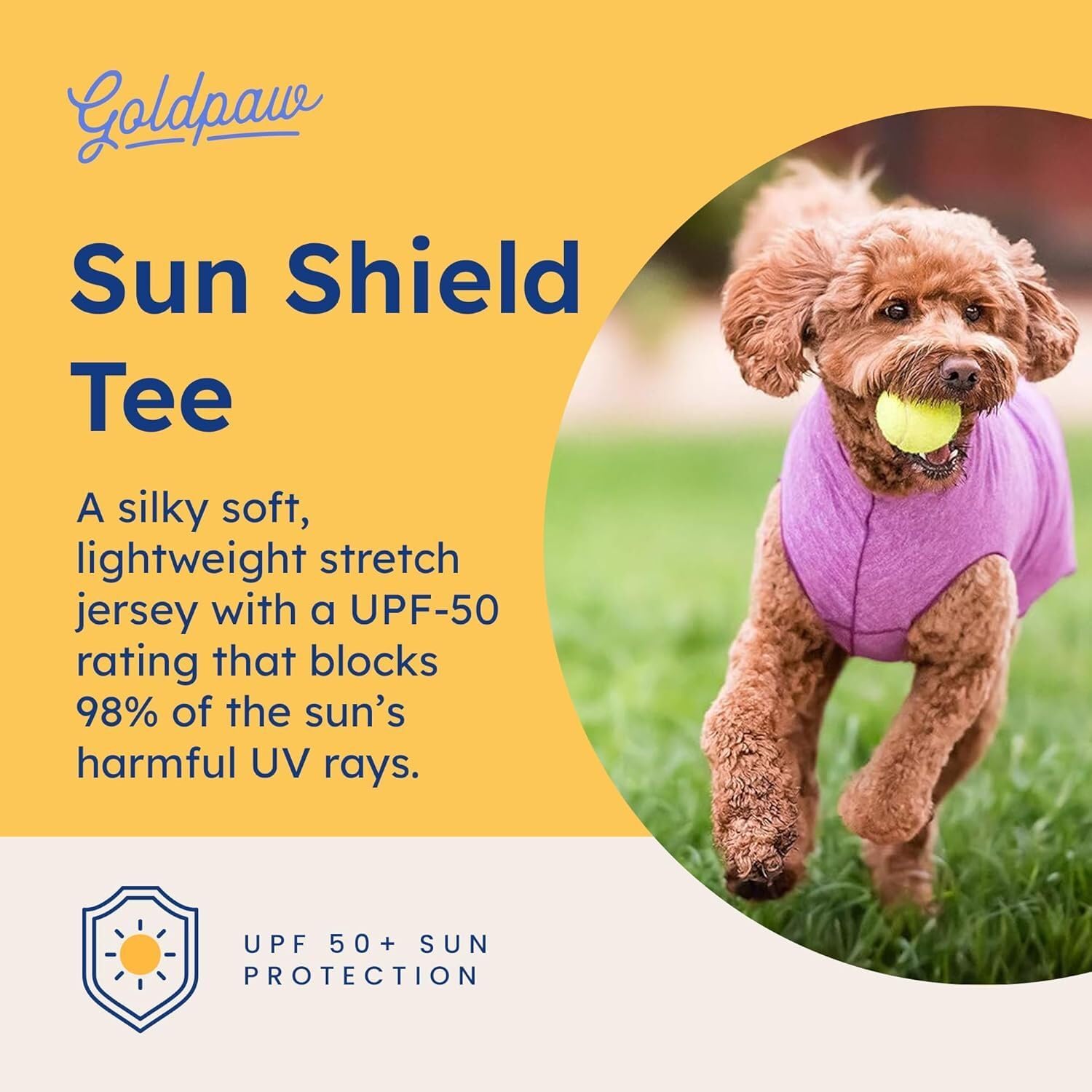 Gold Paw UV protection dog shirt showing stretchy fabric texture