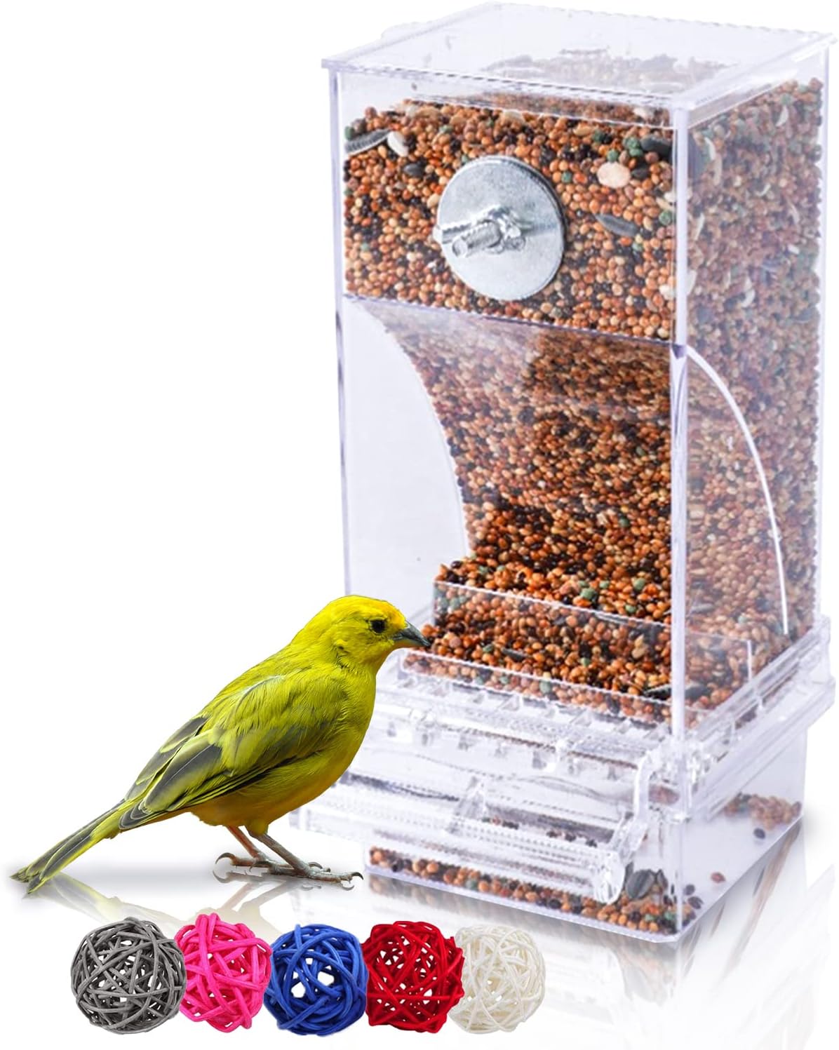 Hamiledyi No Mess Bird Feeders Automatic Parrot Feeder Drinker Acrylic Seed Food Container Parakeet Water Dispenser Cage Accessories for Lovebirds Budgies Canary Finch - Image 11